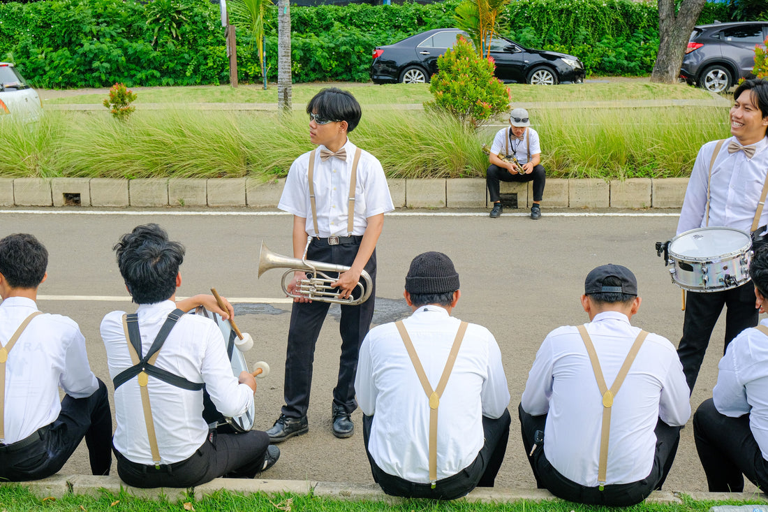 Group of Band Kids Waiting