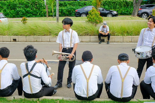 Group of Band Kids Waiting