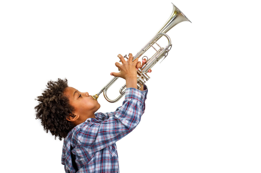 Boy playing trumpet