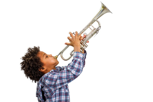 Boy playing trumpet