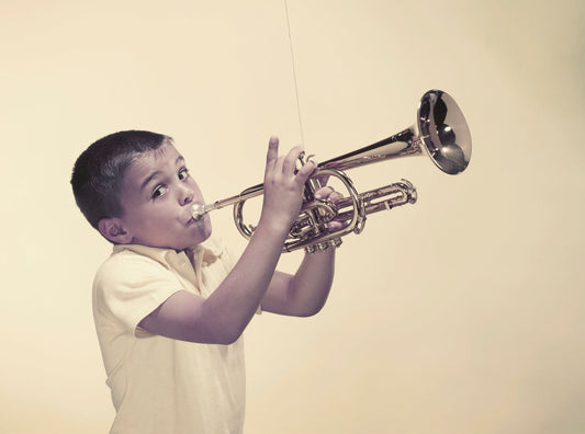 Boy Playing a Trumpet