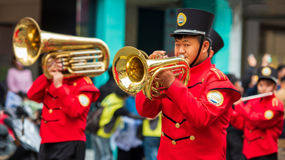 Marching band in parade