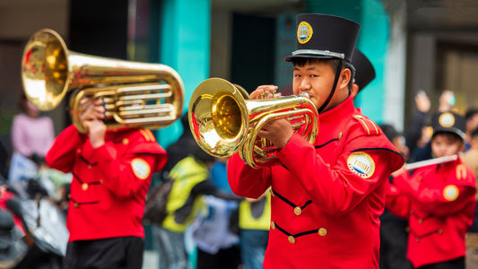Marching band in parade