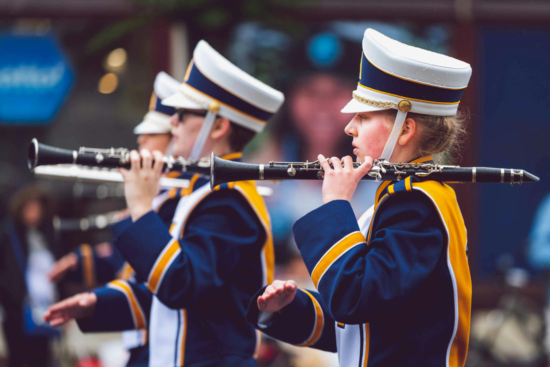 Clarinet Girl in Clarinet Section of a marching band