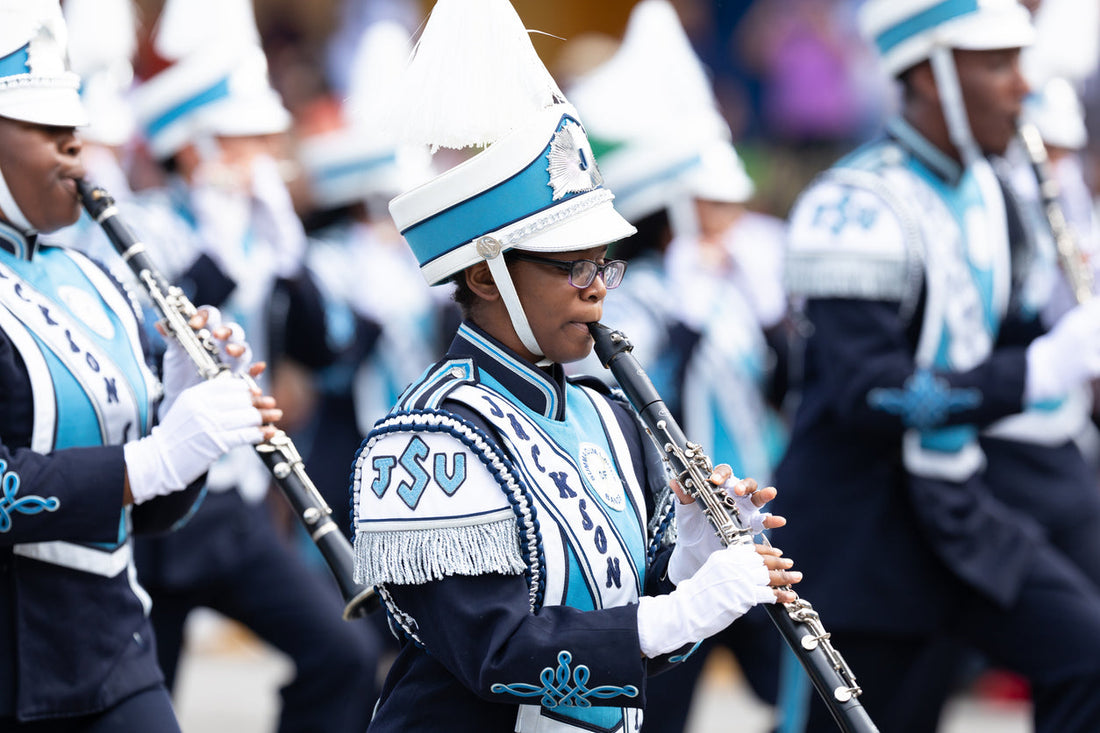 Clarinet players in marching band