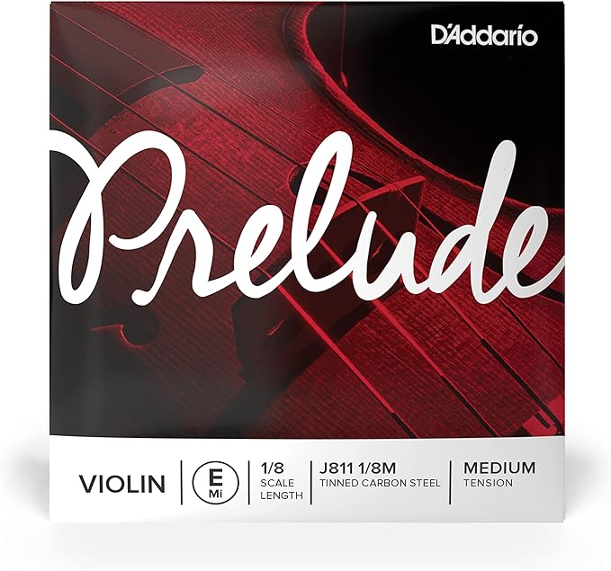 1/8 Prelude Violin Strings - G, D, A, E & Set - Medium - San Diego Music Studio - D'Addario - strings