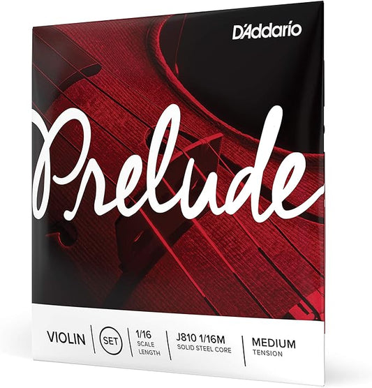 1/16 Prelude Violin Strings - G, D, A, E & Set - Medium - San Diego Music Studio - D'Addario - strings