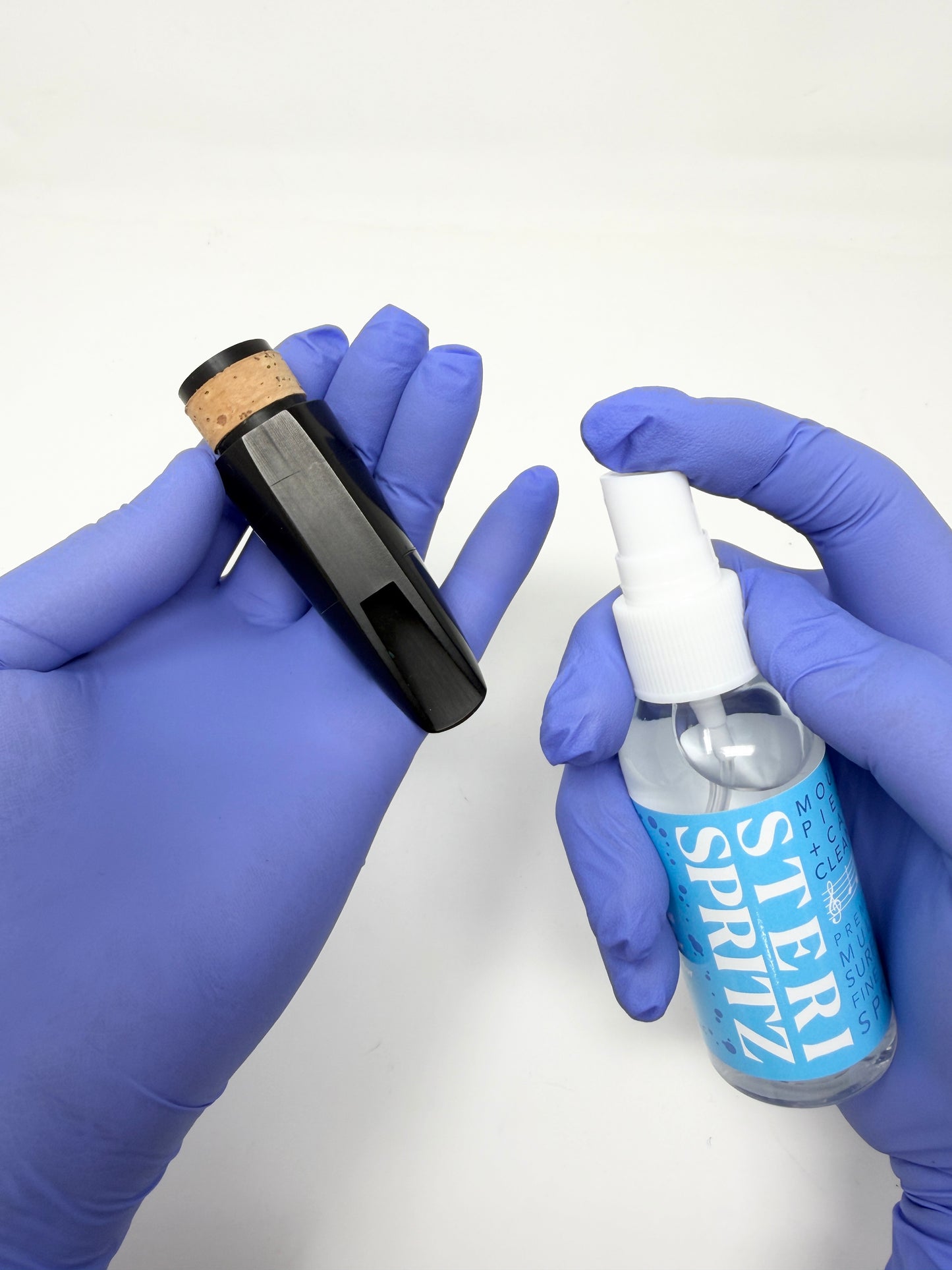 Steri Spritz sanitizing spray for a clarinet mouthpiece