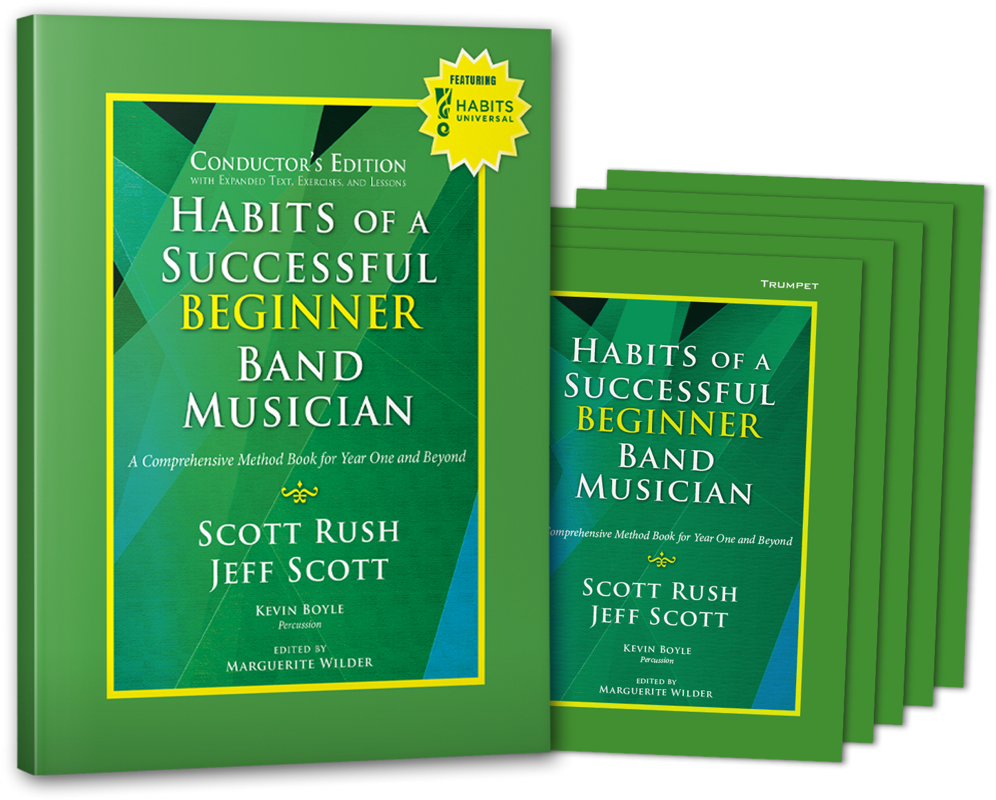 Habits of a Successful Beginner Band Musician method books displayed together