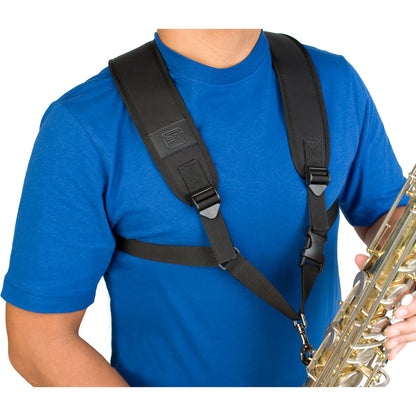 Saxophone Harness - Deluxe Padded, Metal Snap, Size Larger - 