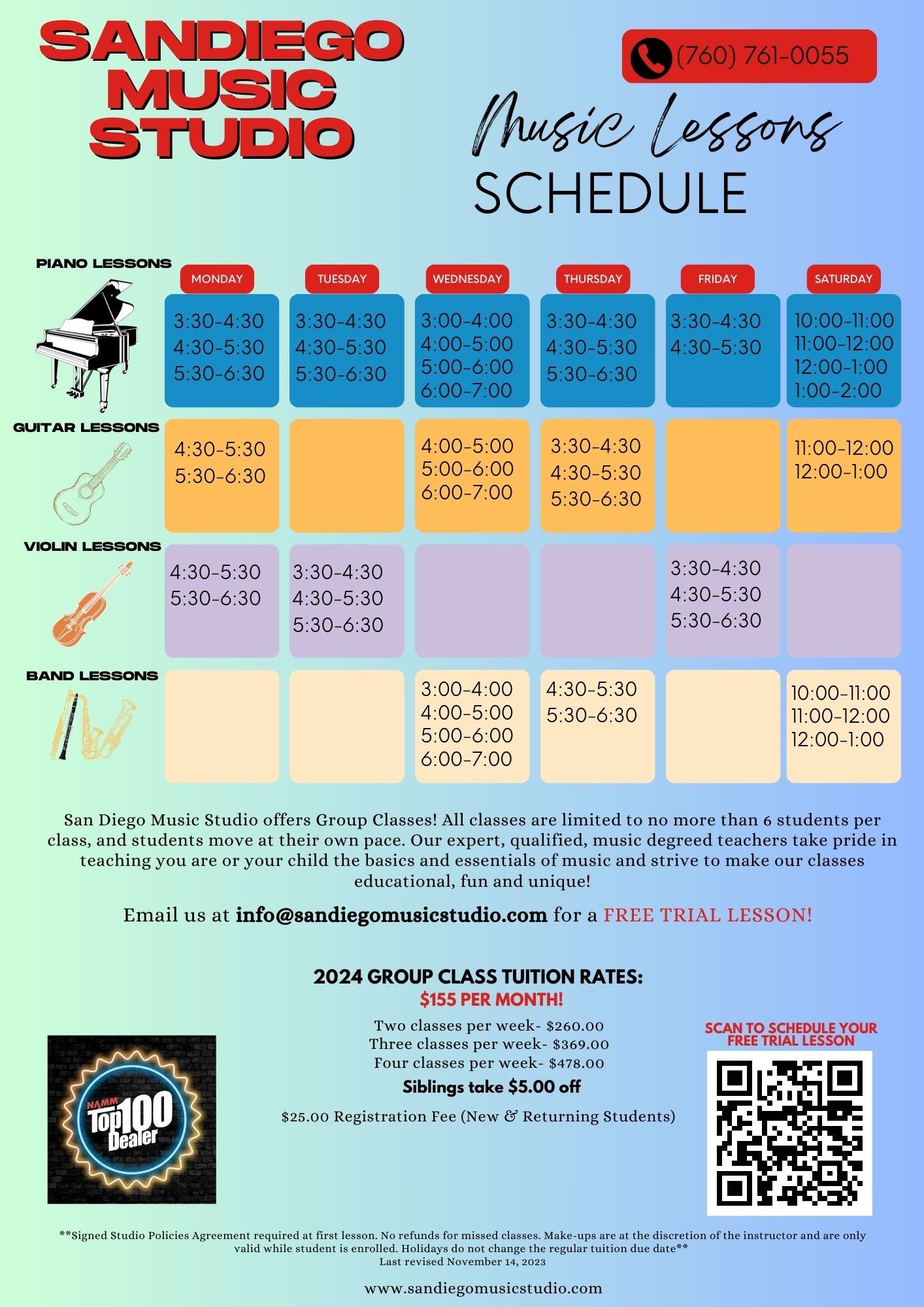 Group Lessons San Diego Music Studio