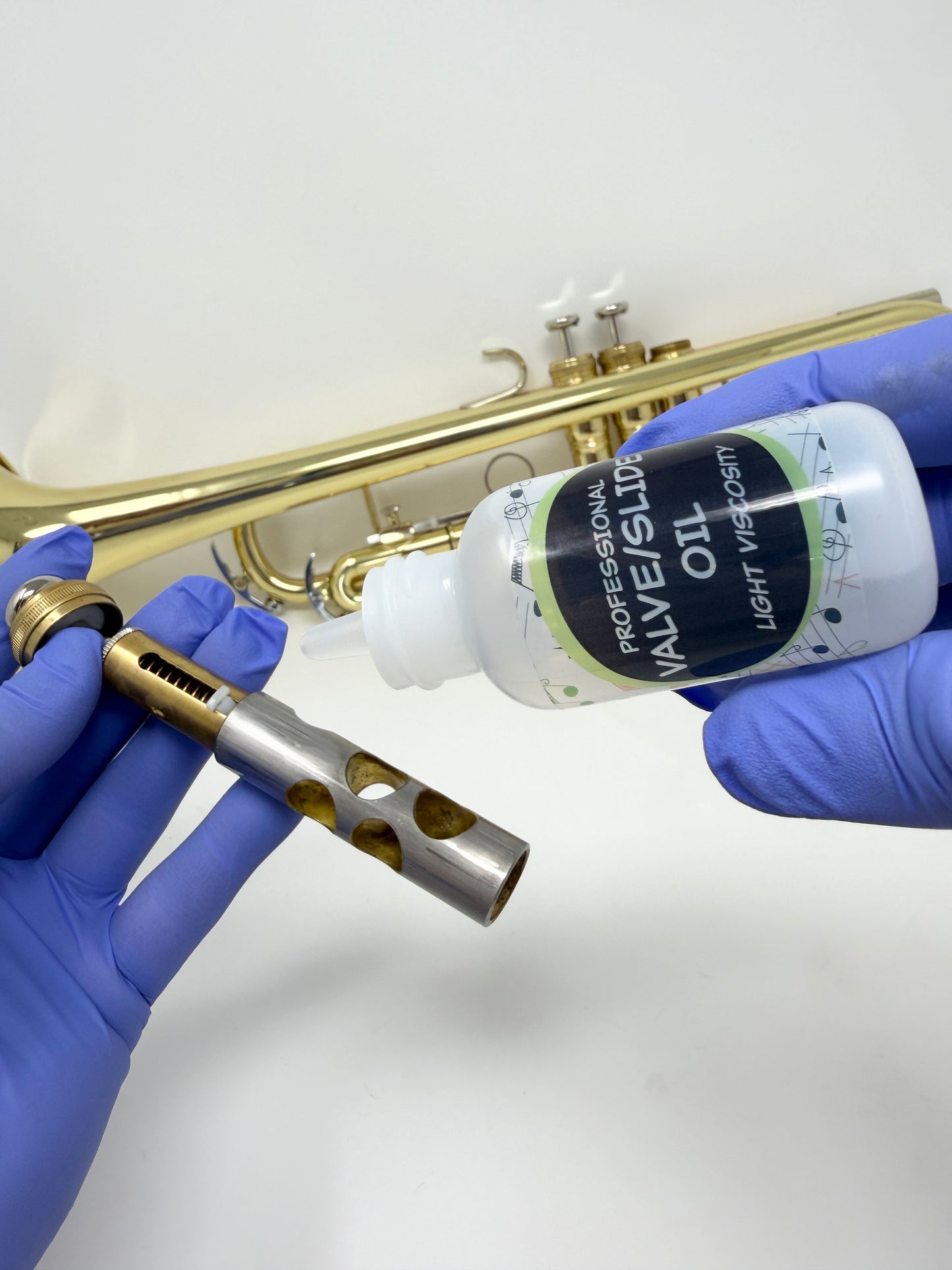 Trumpet valve and slide oil