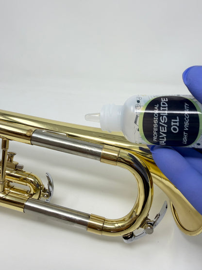 Trumpet valve and slide oil, alternate view