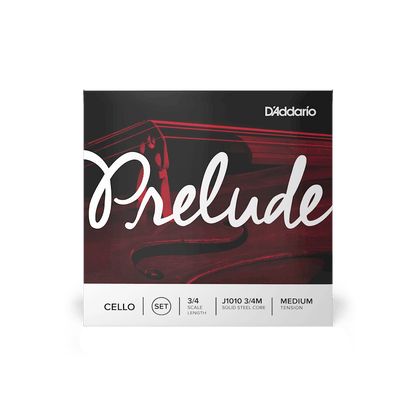 D'Addario Prelude Cello String Set, 3/4 Scale, Medium Tension