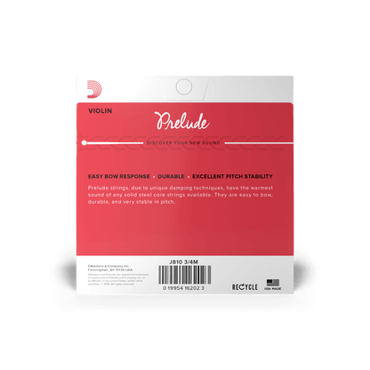 3/4 Prelude Violin Strings - G, D, A, E & Set - Medium - San Diego Music Studio - D'Addario - strings